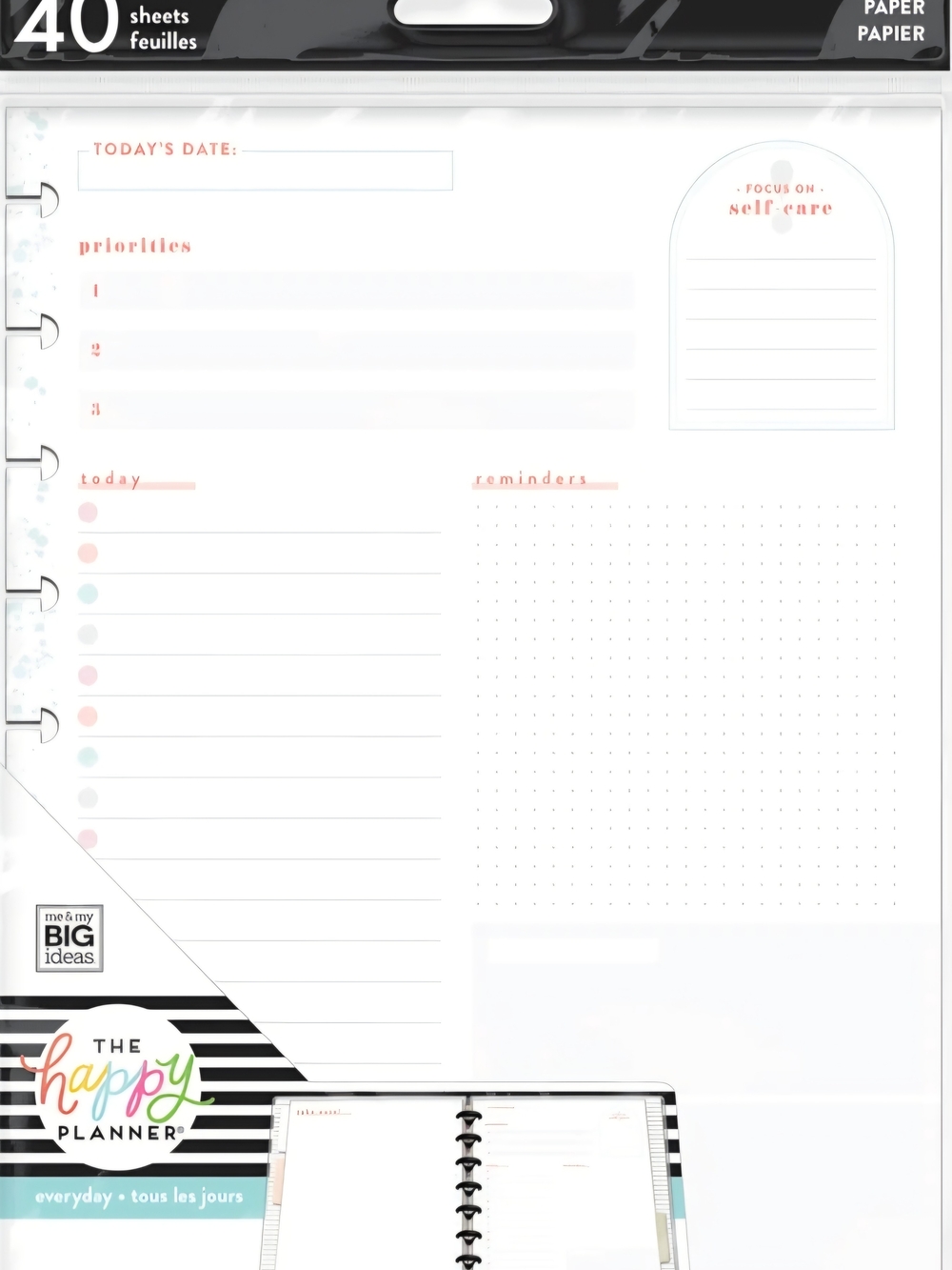 Brand New! Daily Priorities And Reminders Classic Filler Paper